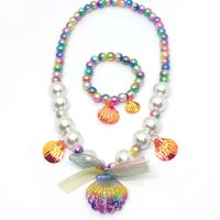 Simple Style Shell Plastic Resin Beaded Women's Bracelets Earrings Necklace sku image 16