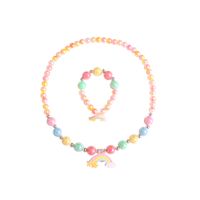 Simple Style Shell Plastic Resin Beaded Women's Bracelets Earrings Necklace sku image 3