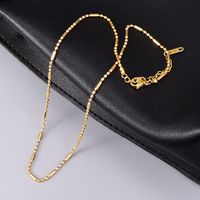 Simple Style Solid Color Titanium Steel Gold Plated Necklace In Bulk sku image 1