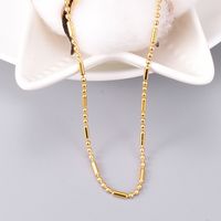 Simple Style Solid Color Titanium Steel Gold Plated Necklace In Bulk main image 3