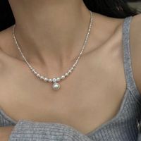 Simple Style Bow Knot Imitation Pearl Patchwork Women's Pendant Necklace sku image 3