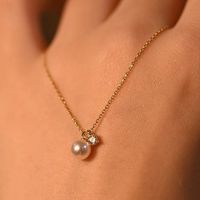 Casual Elegant Round Sterling Silver Plating Gold Plated Necklace main image 3