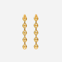1 Pair Commute Solid Color Plating Stainless Steel Gold Plated Drop Earrings main image 5