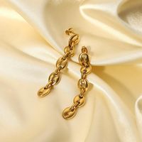 1 Pair Commute Solid Color Plating Stainless Steel Gold Plated Drop Earrings main image 3