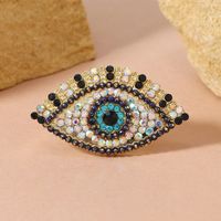 Hip-hop Exaggerated Punk Eye Alloy Inlay Artificial Diamond Women's Open Rings main image 3