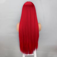 Female Wine-red Head Straight Bangs Hair Synthetic Wigs Wigs main image 3