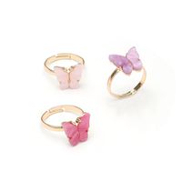 Cute Butterfly Arylic Alloy Inlay Acrylic Women's Rings main image 4