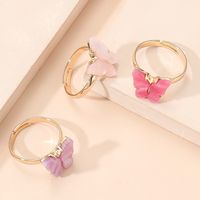 Cute Butterfly Arylic Alloy Inlay Acrylic Women's Rings main image 5