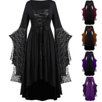 Women's Ball Gown Vintage Style Square Neck Printing Nine Points Sleeve Skull Maxi Long Dress Party Festival main image 1