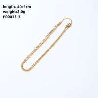 1 Piece 304 Stainless Steel Copper Zircon Gold Plated Letter sku image 1