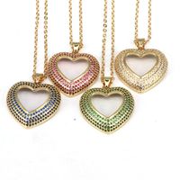 Hip-hop Streetwear Heart Shape Copper Plating Inlay Zircon Pendant Necklace main image 4