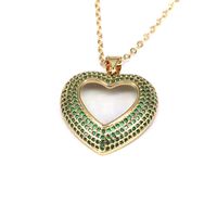 Hip-hop Streetwear Heart Shape Copper Plating Inlay Zircon Pendant Necklace sku image 4