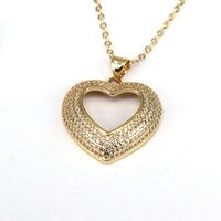 Hip-hop Streetwear Heart Shape Copper Plating Inlay Zircon Pendant Necklace main image 5