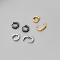 1 Pair Casual Simple Style Classic Style Round Plating 304 Stainless Steel Gold Plated Silver Plated Earrings main image 2