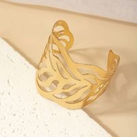 Punk Leaves Alloy Plating Gold Plated Women's Bangle main image 4