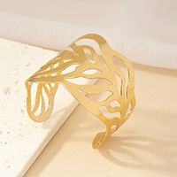 Punk Leaves Alloy Plating Gold Plated Women's Bangle main image 6