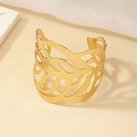 Punk Leaves Alloy Plating Gold Plated Women's Bangle main image 8