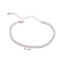 Elegant Solid Color Sterling Silver Zircon Tennis Bracelet In Bulk sku image 1