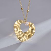 Simple Style Heart Shape Stainless Steel 14k Gold Plated Pendant Necklace In Bulk main image 5
