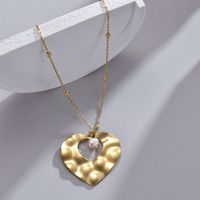 Einfacher Stil Herzform Rostfreier Stahl 14 Karat Vergoldet Halskette Mit Anhänger In Masse sku image 1