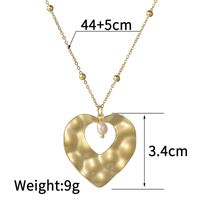 أسلوب بسيط شكل القلب ستانلس ستيل 14 كيلو مطلية بالذهب قلادة قلادة بكميات كبيرة main image 2