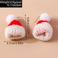 Wholesale Jewelry Cute Christmas Hat Knit Zinc Alloy Drop Earrings main image 4