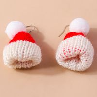 Wholesale Jewelry Cute Christmas Hat Knit Zinc Alloy Drop Earrings main image 3