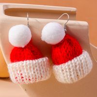 Wholesale Jewelry Cute Christmas Hat Knit Zinc Alloy Drop Earrings main image 9