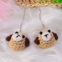 1 Pair Cute Bear Pig Frog Knit Zinc Alloy Drop Earrings main image 6