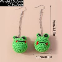 1 Pair Cute Bear Pig Frog Knit Zinc Alloy Drop Earrings main image 9