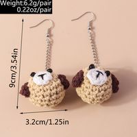 1 Pair Cute Bear Pig Frog Knit Zinc Alloy Drop Earrings main image 10