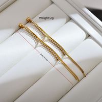 1 Pair Simple Style Solid Color Inlay Stainless Steel Zircon 18k Gold Plated Drop Earrings main image 7