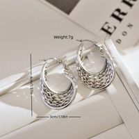 1 Pair Simple Style Solid Color Mesh Stainless Steel Earrings main image 7