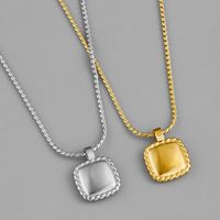 Simple Style Square Stainless Steel Plating 18k Gold Plated Pendant Necklace main image 5