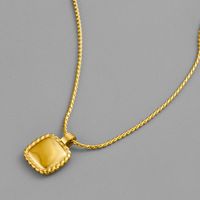 Simple Style Square Stainless Steel Plating 18k Gold Plated Pendant Necklace main image 4
