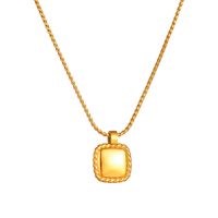 Simple Style Square Stainless Steel Plating 18k Gold Plated Pendant Necklace sku image 1