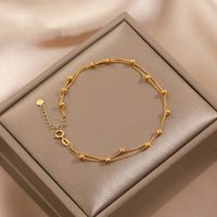 Simple Style Geometric Solid Color Titanium Steel Plating 18k Gold Plated Bracelets main image 1