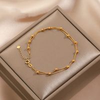 Simple Style Geometric Solid Color Titanium Steel Plating 18k Gold Plated Bracelets main image 6