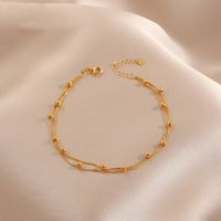 Simple Style Geometric Solid Color Titanium Steel Plating 18k Gold Plated Bracelets main image 2