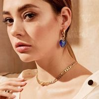 Wholesale Jewelry Ig Style Cute Heart Shape Glass Drop Earrings main image 3