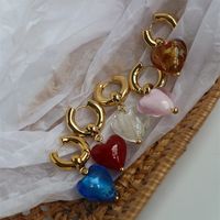 Wholesale Jewelry Ig Style Cute Heart Shape Glass Drop Earrings main image 1