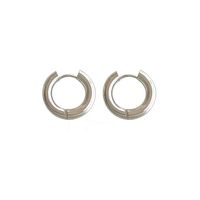 1 Pair Vintage Style Geometric Solid Color Metal Titanium Steel Hoop Earrings main image 5