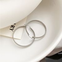 1 Paar Einfacher Stil Geometrisch Einfarbig Überzug Titan Stahl Reif Ohrringe sku image 1