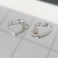 1 Pair Modern Style Heart Shape Plating Sterling Silver Earrings main image 4