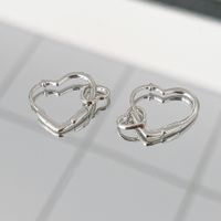 1 Par Estilo Moderno Forma De Corazón Enchapado Plata Esterlina Aretes main image 4