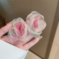 1 Paar Japanischer Stil Blume Tuch Tropfenohrringe sku image 2