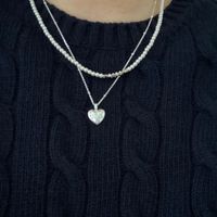 Sweet Heart Shape Sterling Silver Zircon Pendant Necklace In Bulk main image 2
