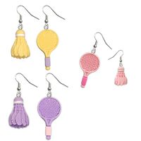 Wholesale Jewelry Novelty Badminton Racket Plastic Drop Earrings main image 5
