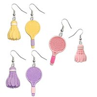 Wholesale Jewelry Novelty Badminton Racket Plastic Drop Earrings main image 4