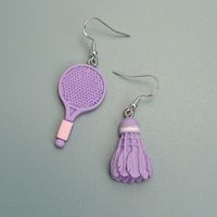 Wholesale Jewelry Novelty Badminton Racket Plastic Drop Earrings sku image 4